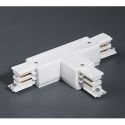 Accesoriu, JOINT LEFT “T” intermediar alb, electrificat pentru sina Faro 3 PHASE TRACK & DALI TRACK