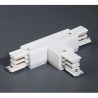 Accesoriu, JOINT RIGHT “T” intermediar alb, electrificat pentru sina Faro 3 PHASE TRACK & DALI TRACK