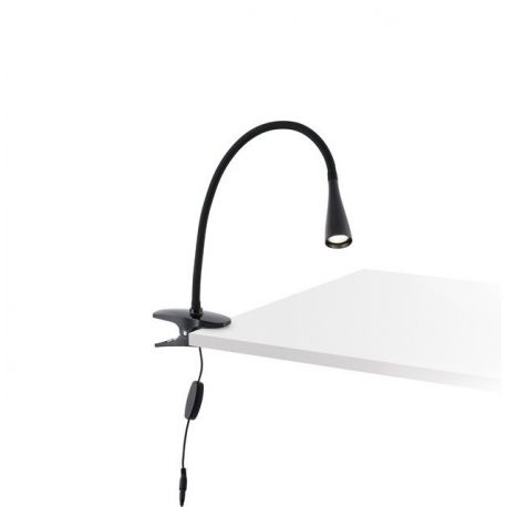 Aplice, corpuri de iluminat pentru pereti - Lampa LED de birou neagra cu clip flexibila, LENA