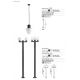 Stalpi - Stalp exterior 74436+trei globuri 74428 Mistu