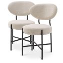 Set de 2 scaune design LUX Vicq, boucle crem