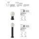 Stalpi - Stalp exterior 74433+glob diam.18cm 74437 MOON