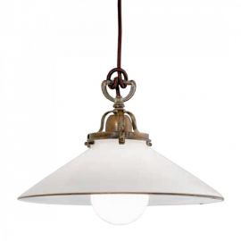 Pendule, Lustre suspendate - Lustra, Pendul rustic din alama cu sticla murano Country