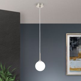 Pendule, Lustre suspendate - Pendul design modern SNOWWHITE crom satin