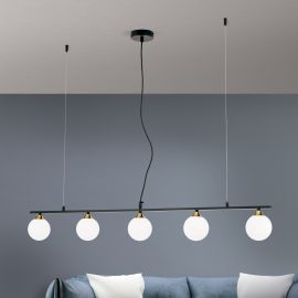Pendule, Lustre suspendate - Lustra suspendata design modern SNOWWHITE 5L negru/auriu