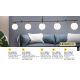 Lustre aplicate - Lustra aplicata design modern SNOWWHITE 6L negru/auriu