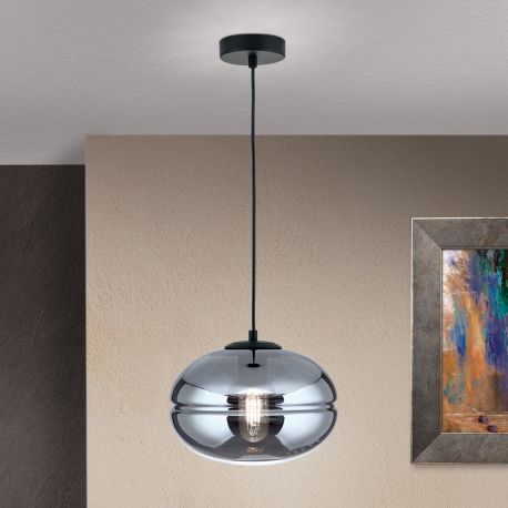 Pendule, Lustre suspendate - Lustra / Pendul vintage design decorativ RICHARD negru/fumuriu