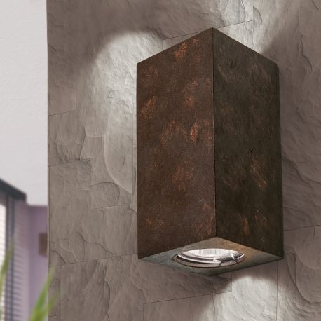 Aplice, corpuri de iluminat pentru pereti - Aplica LED de perete design ambiental Cube 2 antique rustic