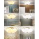 Plafoniere - Plafoniera clasica Landhaus 21cm alama satin/ sticla champagne decor albastru