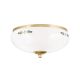 Plafoniere - Plafoniera clasica Landhaus 28cm alama satin/ sticla opal decor verde