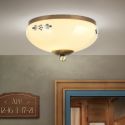 Plafoniera clasica Landhaus Ø21cm alama antique/ sticla champagne decor albastru