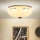 Plafoniera clasica Landhaus 35cm alama antique/ sticla champagne decor albastru