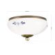 Plafoniere - Plafoniera clasica Landhaus 21cm alama antique/ sticla opal decor albastru