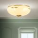 Plafoniera clasica Landhaus 28cm alama satin/ sticla champagne decor verde