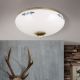 Plafoniere - Plafoniera clasica Landhaus 28cm alama antique/ sticla opal decor albastru