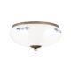 Plafoniere - Plafoniera clasica Landhaus 28cm alama antique/ sticla opal decor albastru