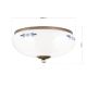 Plafoniere - Plafoniera clasica Landhaus 28cm alama antique/ sticla opal decor albastru