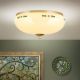 Plafoniera clasica Landhaus 35cm alama satin/ sticla champagne decor verde