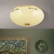 Plafoniere - Plafoniera clasica Landhaus 35cm alama satin/ sticla champagne decor verde