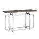 Console - Consola design LUX din otel lucios si lemn Tuxedo