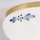 Plafoniere - Plafoniera clasica Landhaus 21cm alama satin/ sticla opal decor albastru