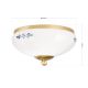 Plafoniere - Plafoniera clasica Landhaus 21cm alama satin/ sticla opal decor albastru