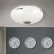 Plafoniere - Plafoniera clasica Landhaus 28cm crom satin/ sticla opal decor albastru