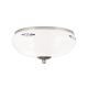 Plafoniere - Plafoniera clasica Landhaus 28cm crom satin/ sticla opal decor albastru