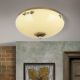 Plafoniere - Plafoniera clasica Landhaus 28cm alama satin/ sticla champagne decor verde