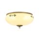 Plafoniere - Plafoniera clasica Landhaus 28cm alama satin/ sticla champagne decor verde