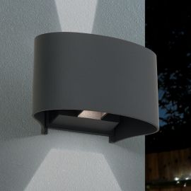 Aplice - Aplica LED de exterior design modern ambiental IP54 GRETA antracit