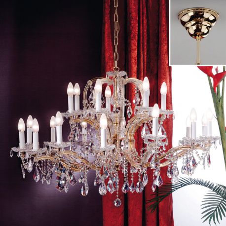 Lustre Cristal Swarovski - Candelabru XXL de lux cristal Swarovski Maria Theresia-A 14+7L 24K gold plated