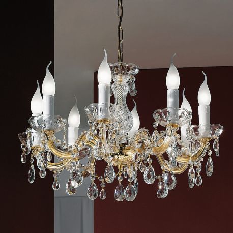 Candelabre, Lustre - Candelabru stil clasic elegant cu 8 brate Marie Claire auriu