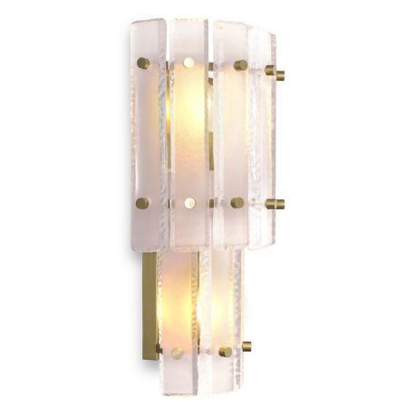 Aplice, corpuri de iluminat pentru pereti - Aplica de perete design LUX Blason Double, alama antica