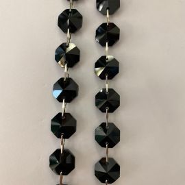 Corpuri de Iluminat din cristal de Lux - Lant cristal Bohemia negru 1 metru