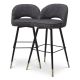 Scaune Bar - Set de 2 scaune de bar design modern LUX Cliff, rocat negru