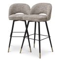 Set de 2 scaune de bar design modern LUX Cliff, bej mademoiselle