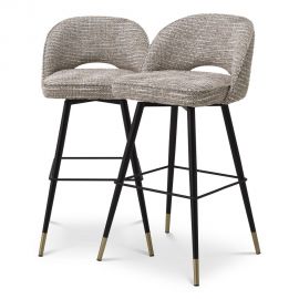 Scaune Bar - Set de 2 scaune de bar design modern LUX Cliff, bej mademoiselle