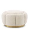 Taburete ottoman design elegant LUX Inger, boucle crem