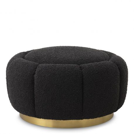 Banchete-Tabureti - Taburete ottoman design elegant LUX Inger, boucle negru