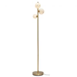 Lampadare - Lampadar cu 3 globuri din sticla cu aspect de marmura Carrara