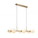 Lustra cu 6 globuri din sticla cu aspect de marmura Carrara auriu