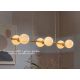 Candelabre, Lustre - Lustra cu 6 globuri din sticla cu aspect de marmura Carrara auriu