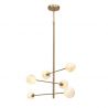 Lustra cu 6 globuri din sticla cu aspect de marmura Carrara auriu