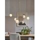 Candelabre, Lustre - Lustra cu 6 globuri din sticla cu aspect de marmura Carrara auriu