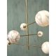 Candelabre, Lustre - Lustra cu 6 globuri din sticla cu aspect de marmura Carrara auriu