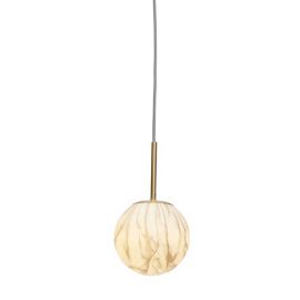 Pendule, Lustre suspendate - Lustra, pendul din sticla cu aspect de marmura Carrara small auriu