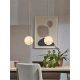 Pendule, Lustre suspendate - Lustra, pendul din sticla cu aspect de marmura Carrara small auriu