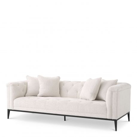 Canapele - Canapea fixa design LUX cu aspect Chesterfield Cesare, lyssa off-white