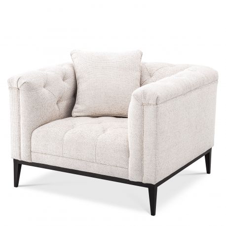 Fotolii - Fotoliu design LUX cu aspect Chesterfield Cesare, lyssa off-white